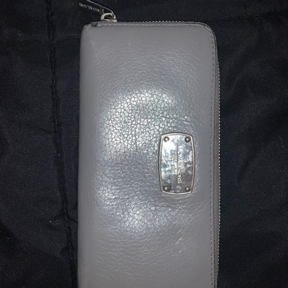 Grey Michael Kors Zip Wallet